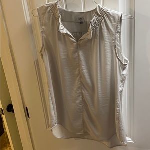 Silver/white tank blouse